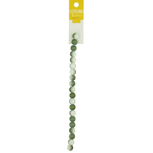 10mm Round Glass Strung Beads